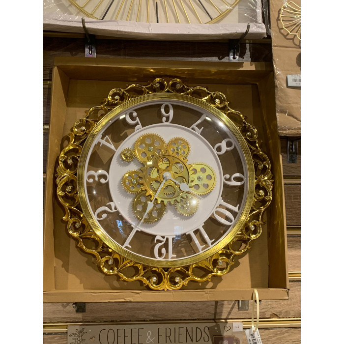 White & Gold Wall Clock
