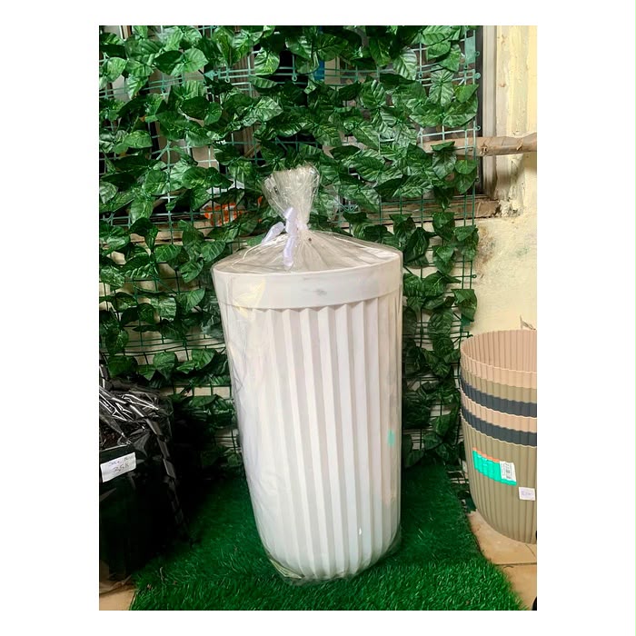 Ribbed Plastic Planter