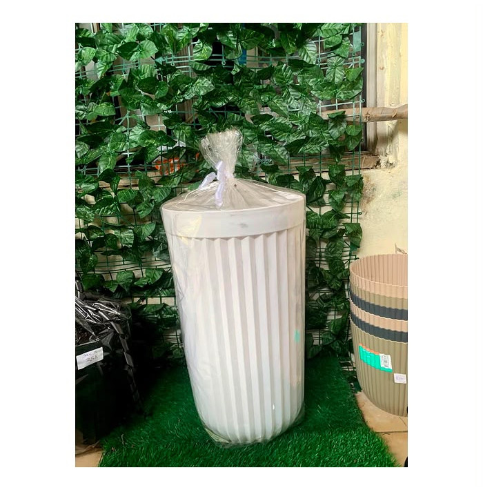 Ribbed Plastic Planter